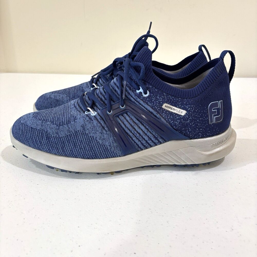 FootJoy Hyperflex Knit Golf Shoes STRATOFOAM Spiked Men 11.5 Blue Sporty Preppy
